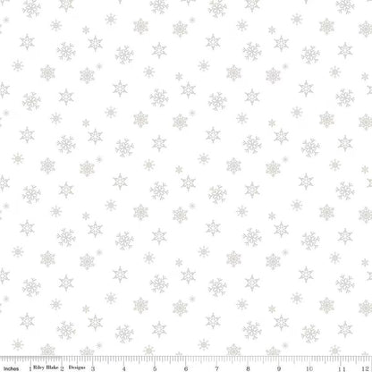 Christmas Wishes Snowflakes White-on-White - C15048-WHITE - Riley Blake Designs - Cotton Fabric - Fabric by the yard - Christmas Fabric