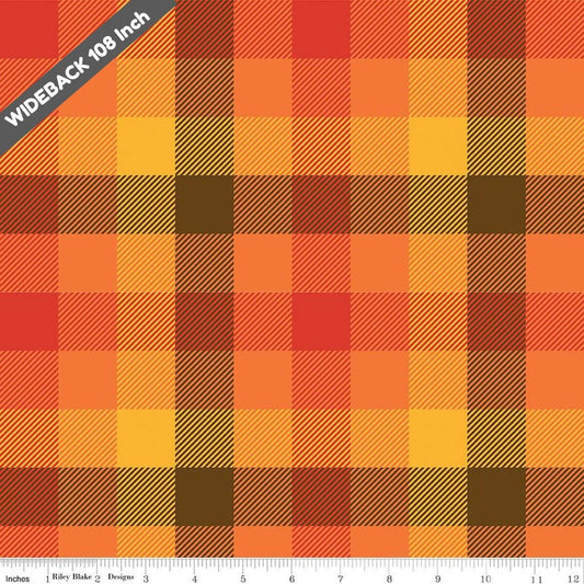Wide Back Fall's in Town Checked Multi 3-Yard Package - 3YD-WB14208-MULTI - Black Riley Blake 107/108" Wide Quilting Cotton Fabric