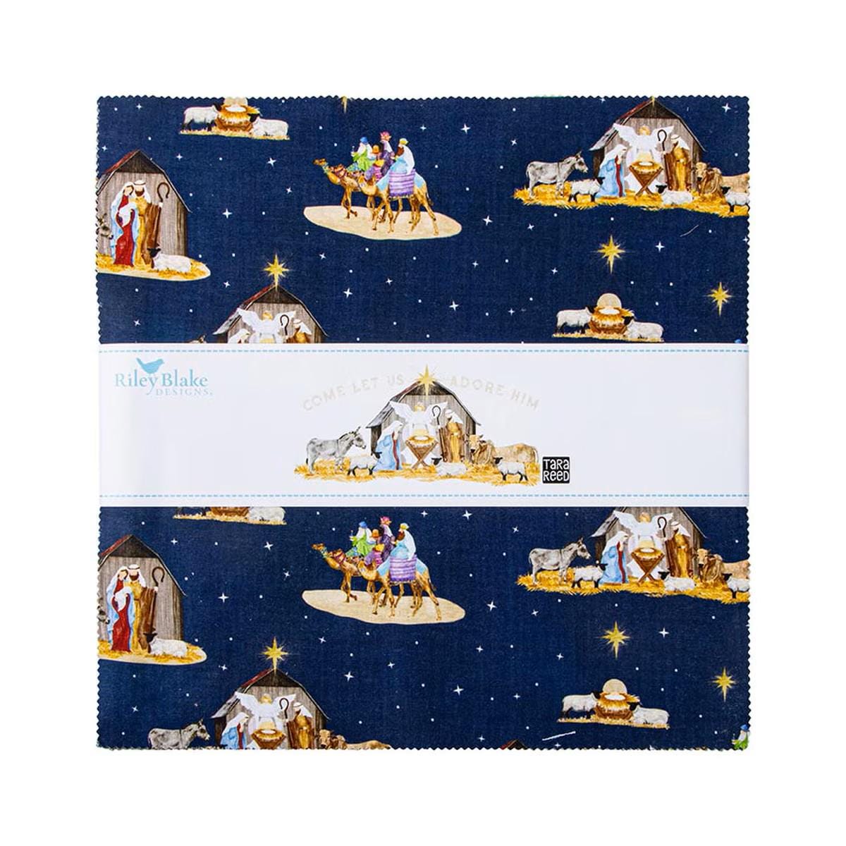 Come Let Us Adore Him Layer Cake 10" Stacker Bundle - Riley Blake Designs - 42 piece Precut - 10-16310-42 - Christmas Fabric