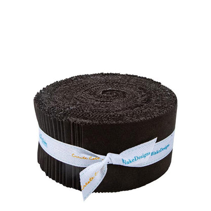 Confetti Cottons - Licorice Rolie Polie - Jelly Roll - (40) 2.5" x 42" Strips - Riley Blake Designs - Solid Color - RP-120-LICORICE-40