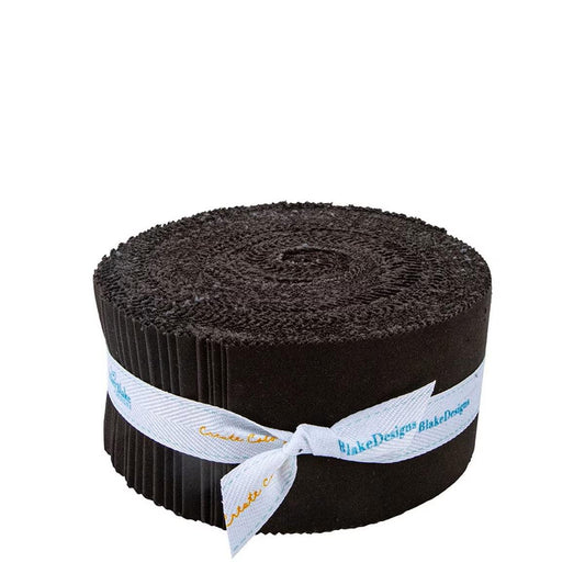 Confetti Cottons - Licorice Rolie Polie - Jelly Roll - (40) 2.5" x 42" Strips - Riley Blake Designs - Solid Color - RP-120-LICORICE-40