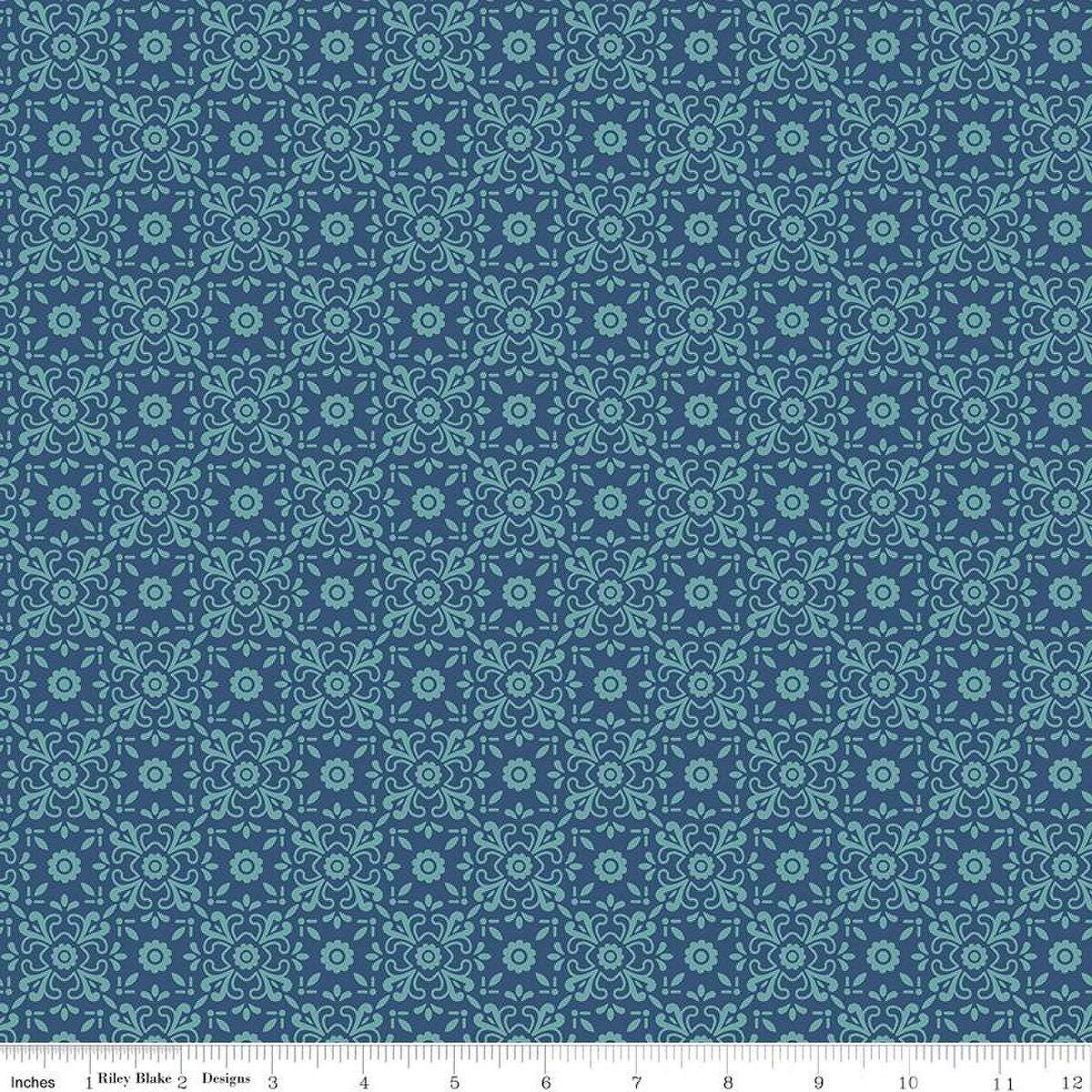 Americana Justice Dark Denim - C16095-DKDENIM - Riley Blake Designs - Lori Holt - Cotton Fabric by the yard