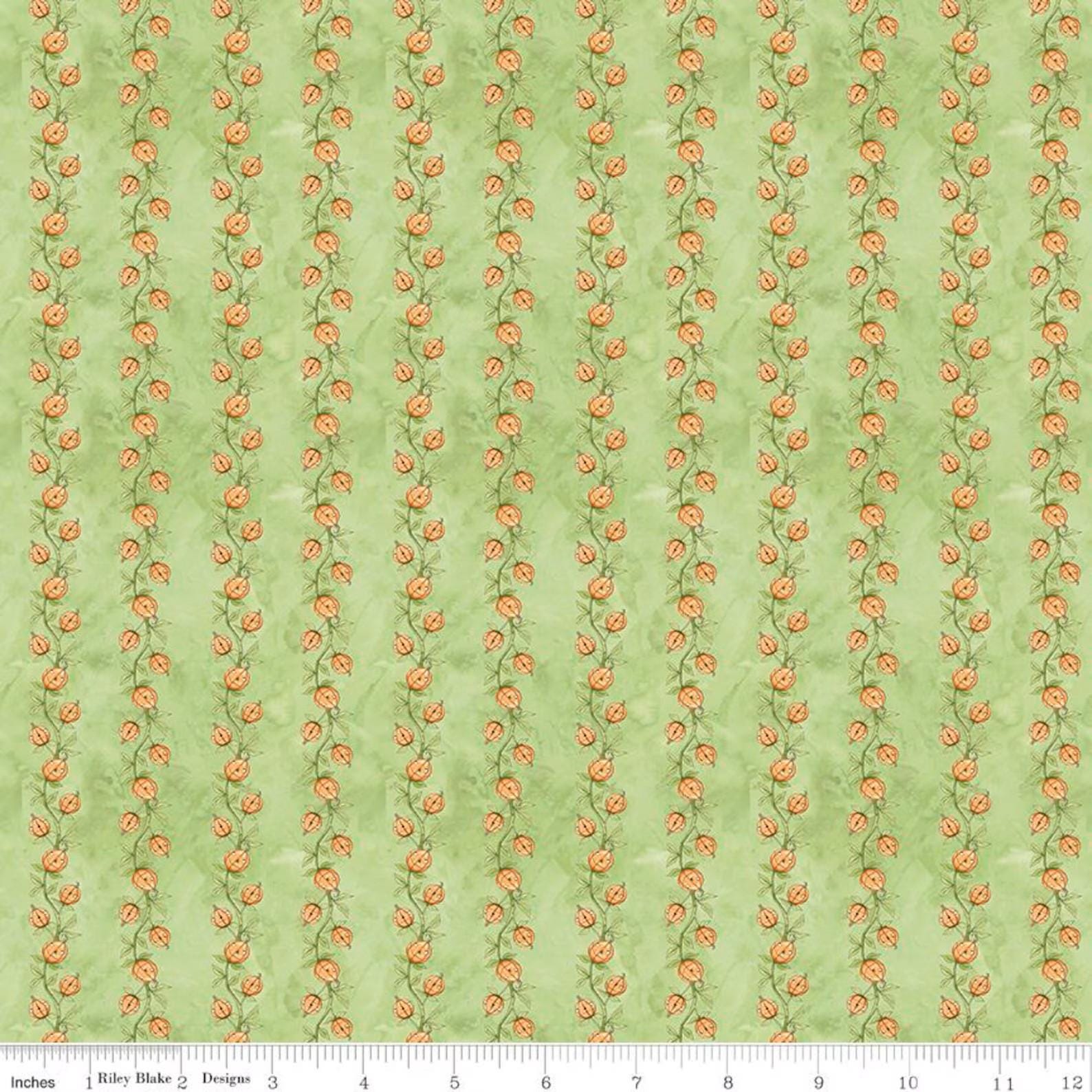Ghoul Friends Green Pumpkin Vine - C16053-Green - Riley Blake Designs - Halloween Fabric - Cotton Fabric by the yard