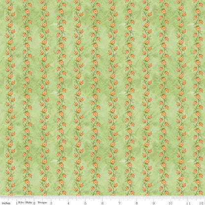 Ghoul Friends Green Pumpkin Vine - C16053-Green - Riley Blake Designs - Halloween Fabric - Cotton Fabric by the yard
