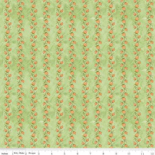 Ghoul Friends Green Pumpkin Vine - C16053-Green - Riley Blake Designs - Halloween Fabric - Cotton Fabric by the yard