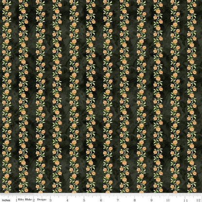 Ghoul Friends Black Pumpkin Vine - C16053-BLACK - Riley Blake Designs - Halloween Fabric - Cotton Fabric by the yard