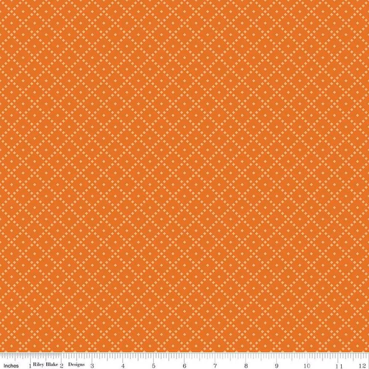 The Awe of Autumn Grid Orange - C16197-ORANGE - Riley Blake Designs - Fall Fabric - Cotton Fabric by the yard