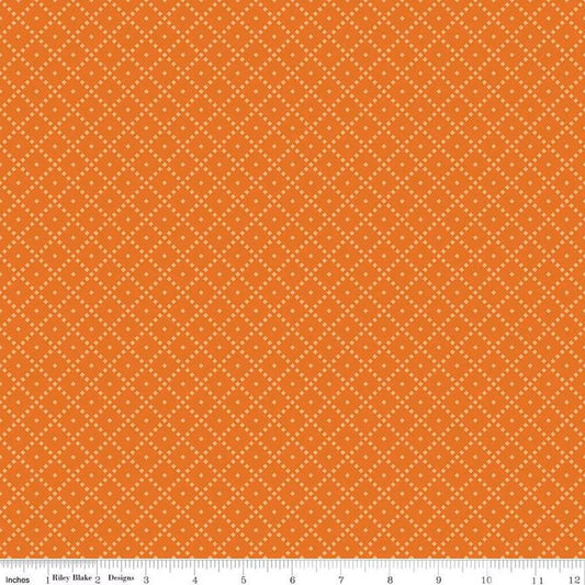 The Awe of Autumn Grid Orange - C16197-ORANGE - Riley Blake Designs - Fall Fabric - Cotton Fabric by the yard
