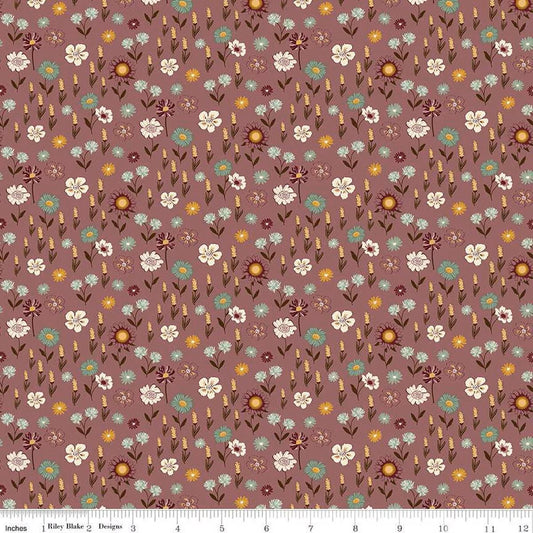 The Awe of Autumn Floral Purple - C16194-PURPLE - Riley Blake Designs - Fall Fabric - Cotton Fabric by the yard