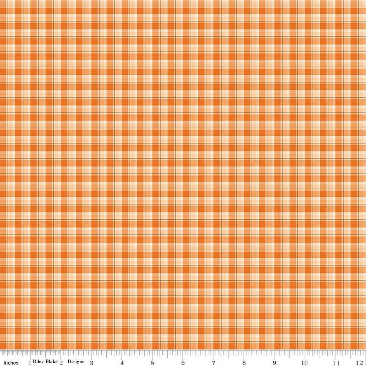 The Awe of Autumn Plaid Orange - C16193-Orange - Riley Blake Designs - Fall Fabric - Cotton Fabric by the yard