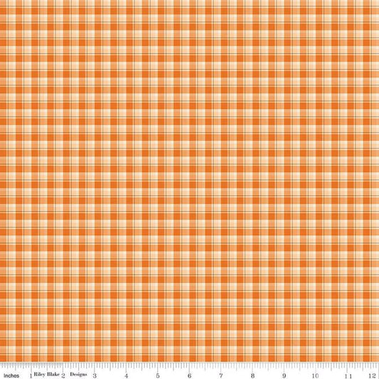 The Awe of Autumn Plaid Orange - C16193-Orange - Riley Blake Designs - Fall Fabric - Cotton Fabric by the yard