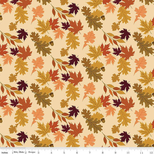 The Awe of Autumn Leaves Latte - C16191-LATTE - Riley Blake Designs - Fall Fabric - Cotton Fabric by the yard