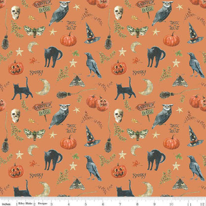 Trick or Treat Spooky Orange - CD15962-ORANGE - Riley Blake Designs - Halloween Fabric - Cotton Fabric by the yard