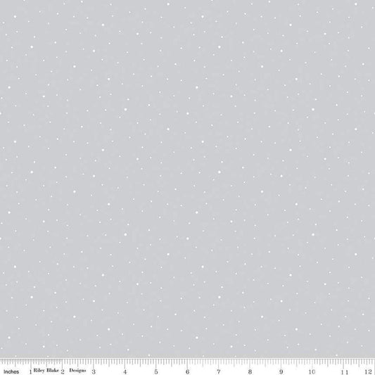 Dapple Dot Silver - Riley Blake Designs Basic Fabric - Cotton Fabric by the yard - C640-Silver