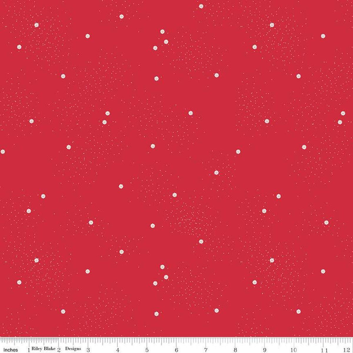 Dainty Daisy Riley Red - Riley Blake Designs Basic Fabric - Cotton Fabric by the yard - C665-RILEYRED