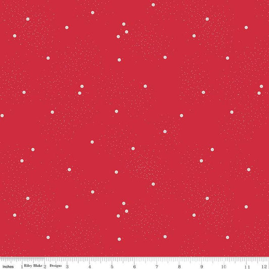 Dainty Daisy Riley Red - Riley Blake Designs Basic Fabric - Cotton Fabric by the yard - C665-RILEYRED