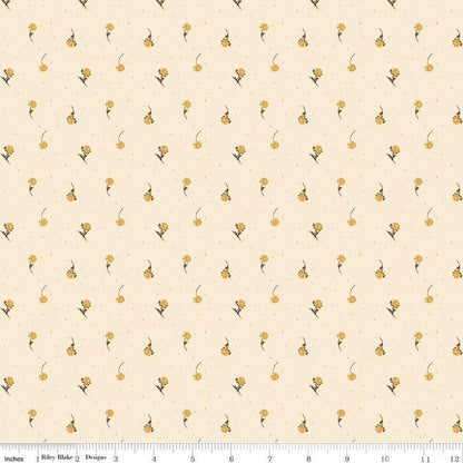 The Awe of Autumn Flower Toss Cream - C16196-CREAM- Riley Blake Designs - Fall Fabric - Cotton Fabric by the yard