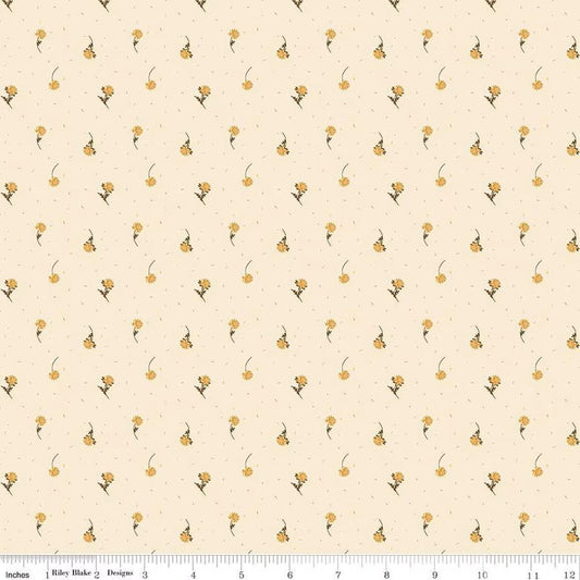 The Awe of Autumn Flower Toss Cream - C16196-CREAM- Riley Blake Designs - Fall Fabric - Cotton Fabric by the yard