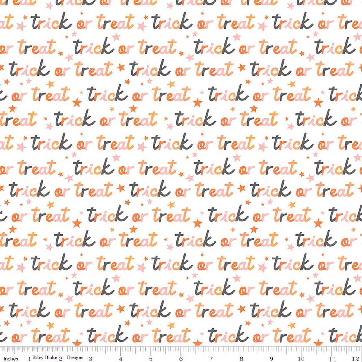 Hey Pumpkin Trick or Treat White - Riley Blake Designs - Cotton Fabric by the yard - C16034-WHITE - Halloween Fabric