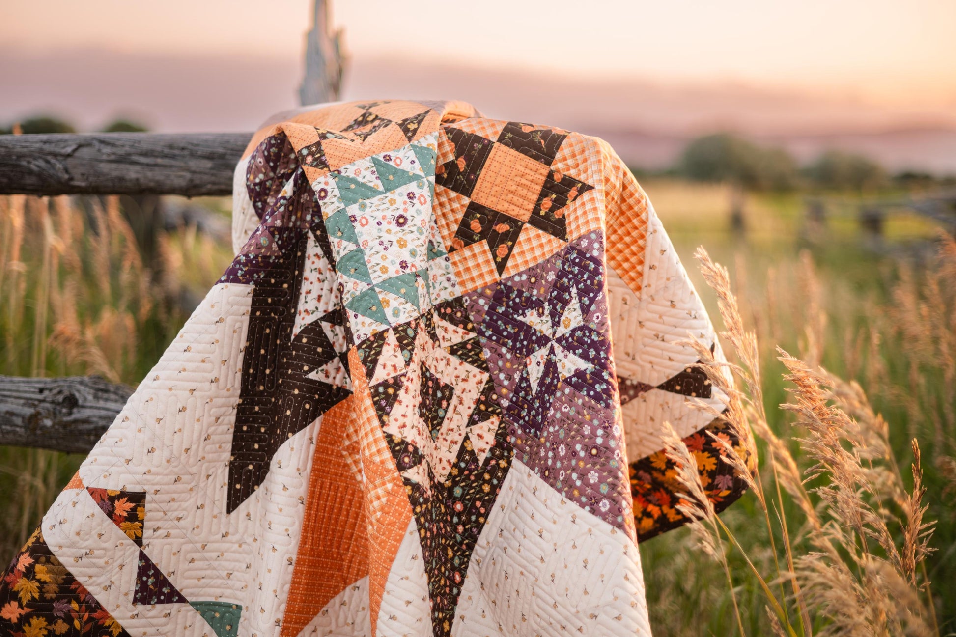 Sandy Gervais Pressed Leaves Quilt Pattern - Riley Blake Designs - The Awe of Autumn Collection - P157-PRESSEDLEAVES