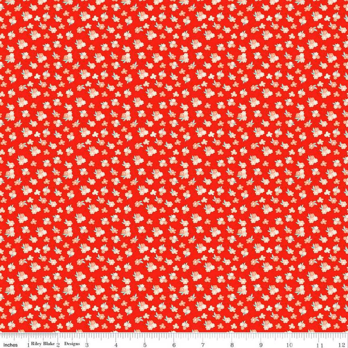 You & Me Tossed Floral Red - Riley Blake Designs - Cotton Fabric by the yard - C15404-RED