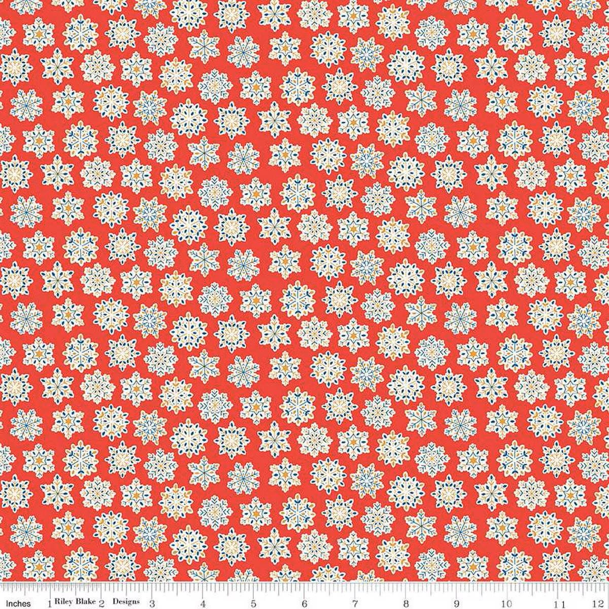 Festive Greetings Snow Season - Liberty Fabrics Quilting Cotton - 01667435A - Liberty of London by the Yard - Riley Blake