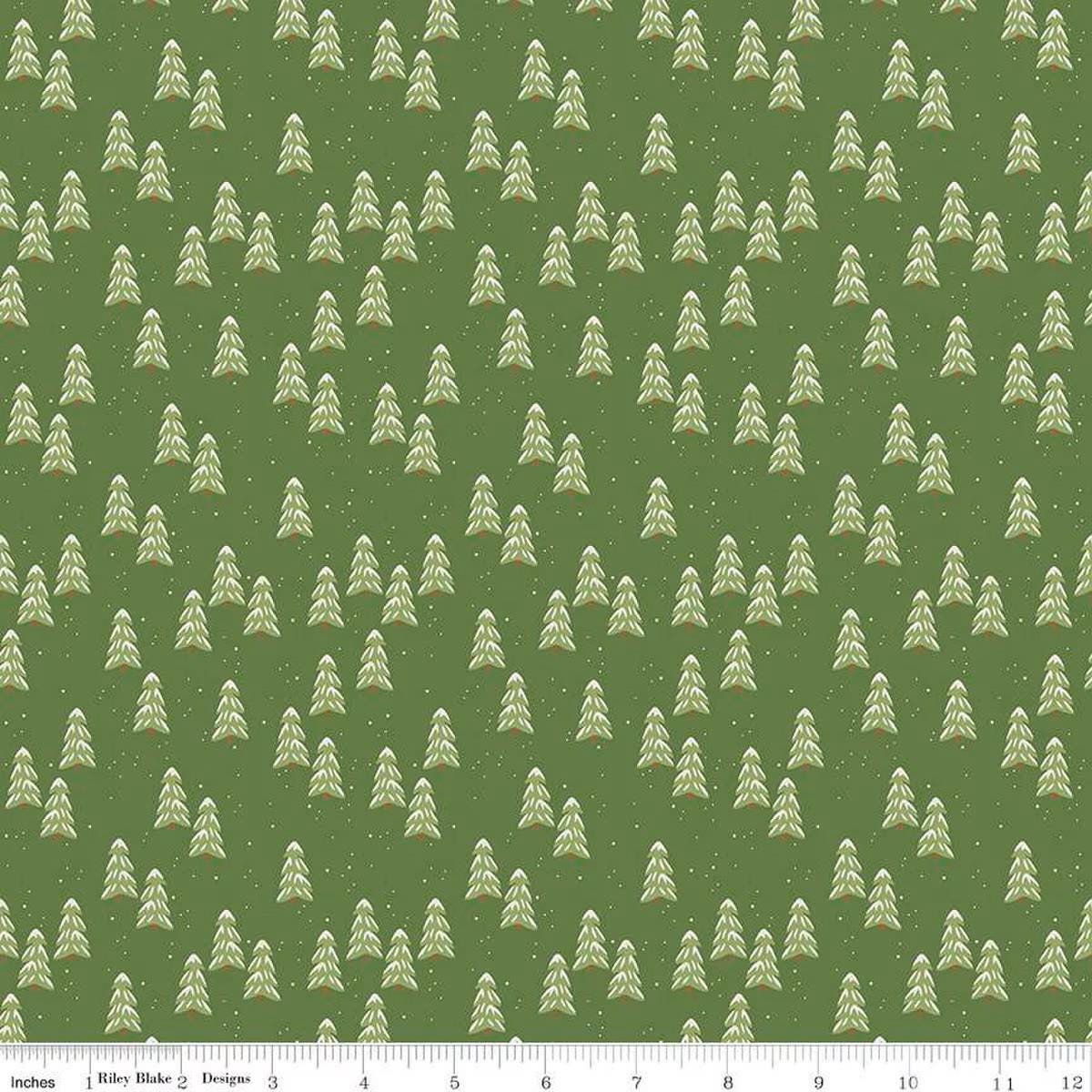 More Christmas Wishes Pines Green - Riley Blake Designs - Quilting Cotton Fabric by the yard - Holiday - C16556-GREEN