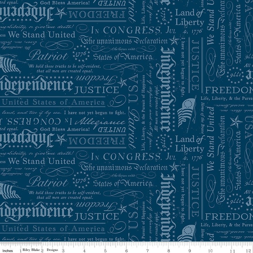 Independence Declaration Oxford Riley Blake Quilting Cotton Fabric by the Yard - Ray of Sonshine Design