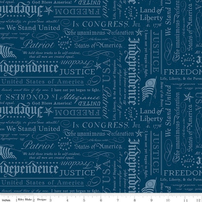 Independence Declaration Oxford Riley Blake Quilting Cotton Fabric by the Yard - Ray of Sonshine Design