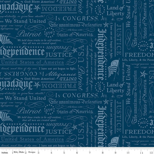 Independence Declaration Oxford Riley Blake Quilting Cotton Fabric by the Yard - Ray of Sonshine Design