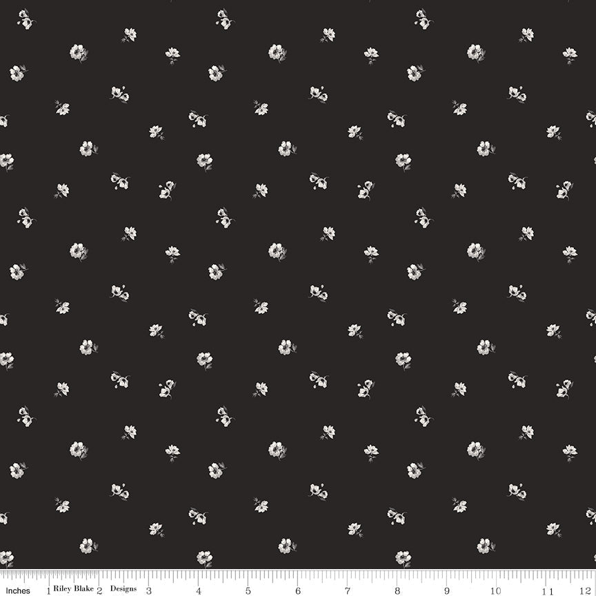 Ink & Ivory Ditsy Ink Riley Blake Quilting Fabric by the Yard - Ray of Sonshine Design