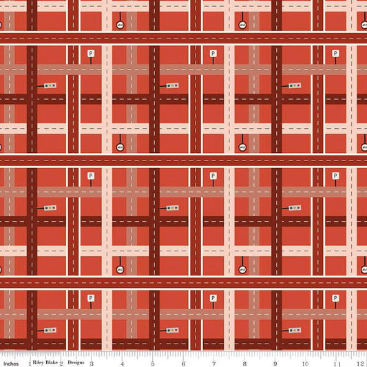 It Takes a Village Crossroads Plaid Cherry - Riley Blake Designs - Cotton Fabric by the yard - C15461 - CHERRY - Ray of Sonshine Design
