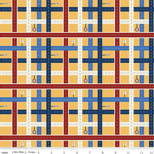 It Takes a Village Crossroads Plaid Sunshine - Riley Blake Designs - Cotton Fabric by the yard - C15461 - SUNSHINE - Ray of Sonshine Design