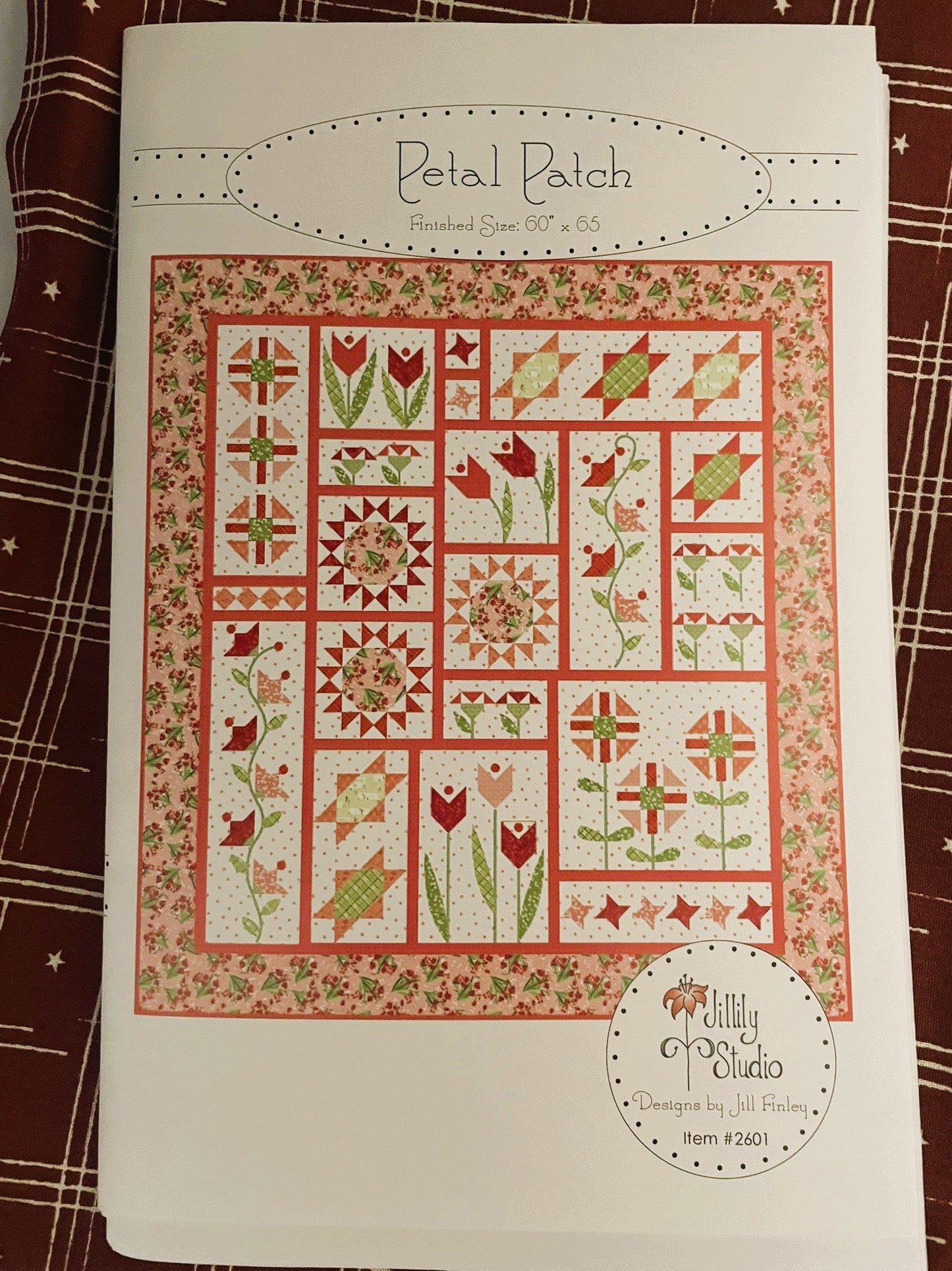 Jillily Studio Petal Patch Quilt Pattern – Flower & Star Blocks, 60 x 75 in - Ray of Sonshine Design
