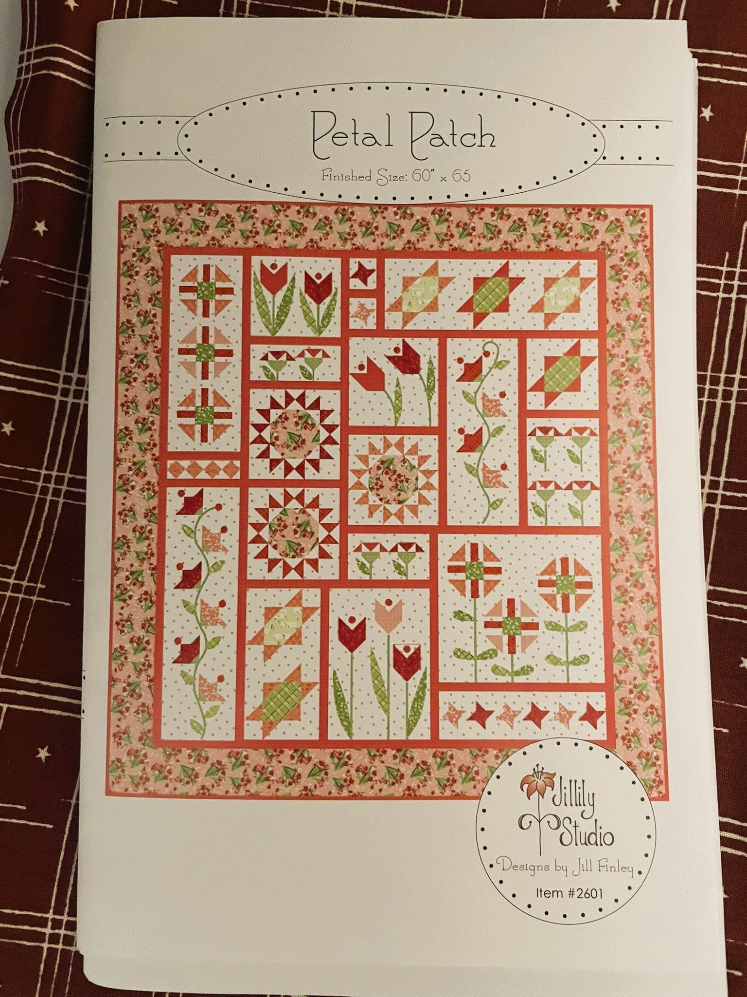 Jillily Studio Petal Patch Quilt Pattern – Flower & Star Blocks, 60 x 75 in - Ray of Sonshine Design
