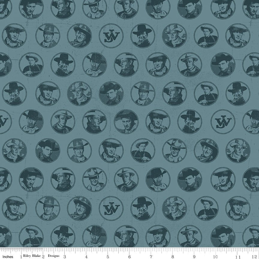 John Wayne American West Circles – Denim | Riley Blake Quilting Cotton - Ray of Sonshine Design