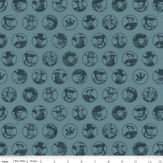 John Wayne American West Circles – Denim | Riley Blake Quilting Cotton - Ray of Sonshine Design