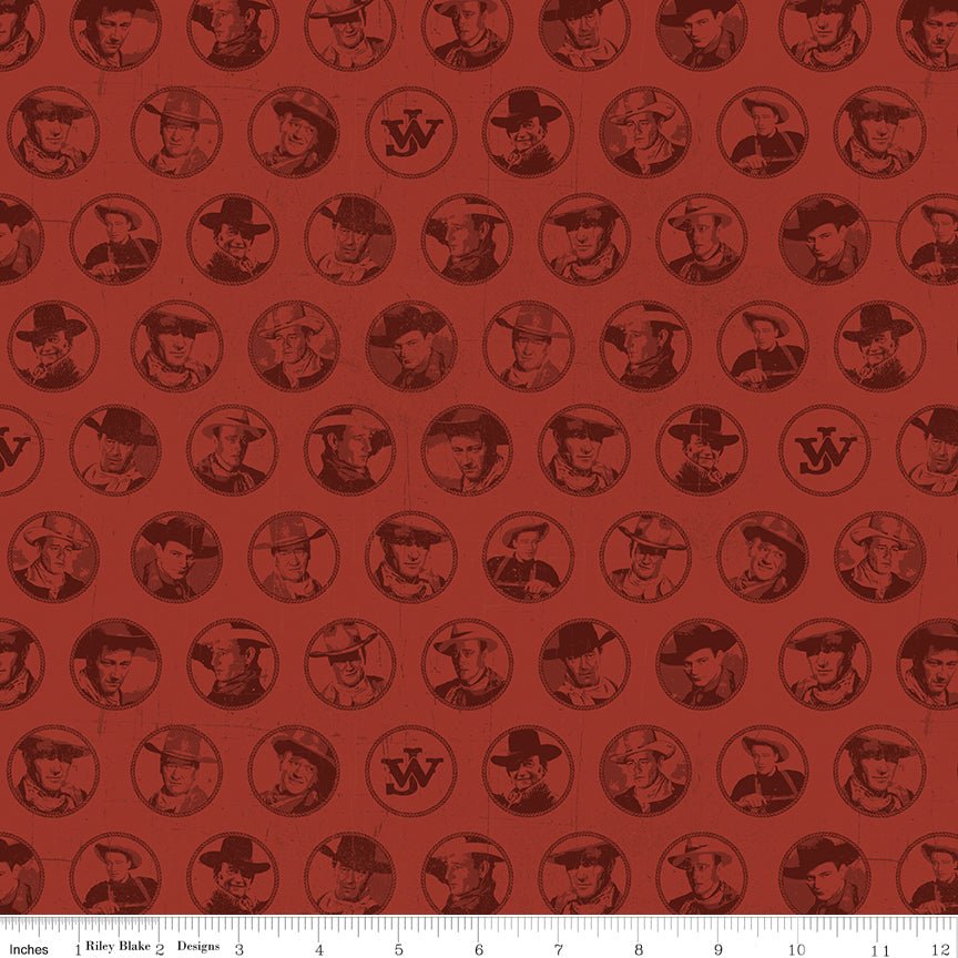 John Wayne American West Circles Red Quilting Cotton by Riley Blake (C16622 - RED) - Ray of Sonshine Design