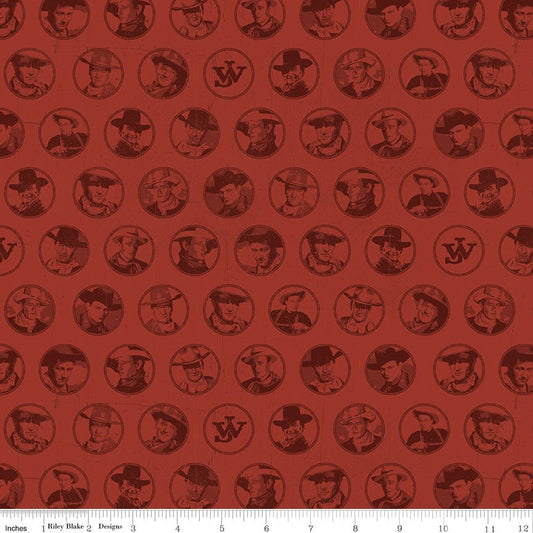 John Wayne American West Circles Red Quilting Cotton by Riley Blake (C16622 - RED) - Ray of Sonshine Design
