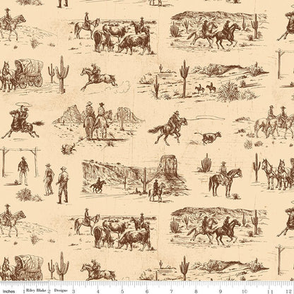 John Wayne American West Main Cream – Riley Blake Quilting Cotton by the Yard - Ray of Sonshine Design