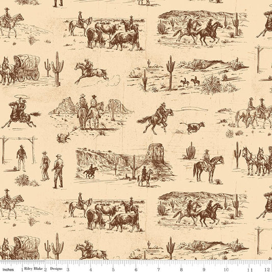 John Wayne American West Main Cream – Riley Blake Quilting Cotton by the Yard - Ray of Sonshine Design