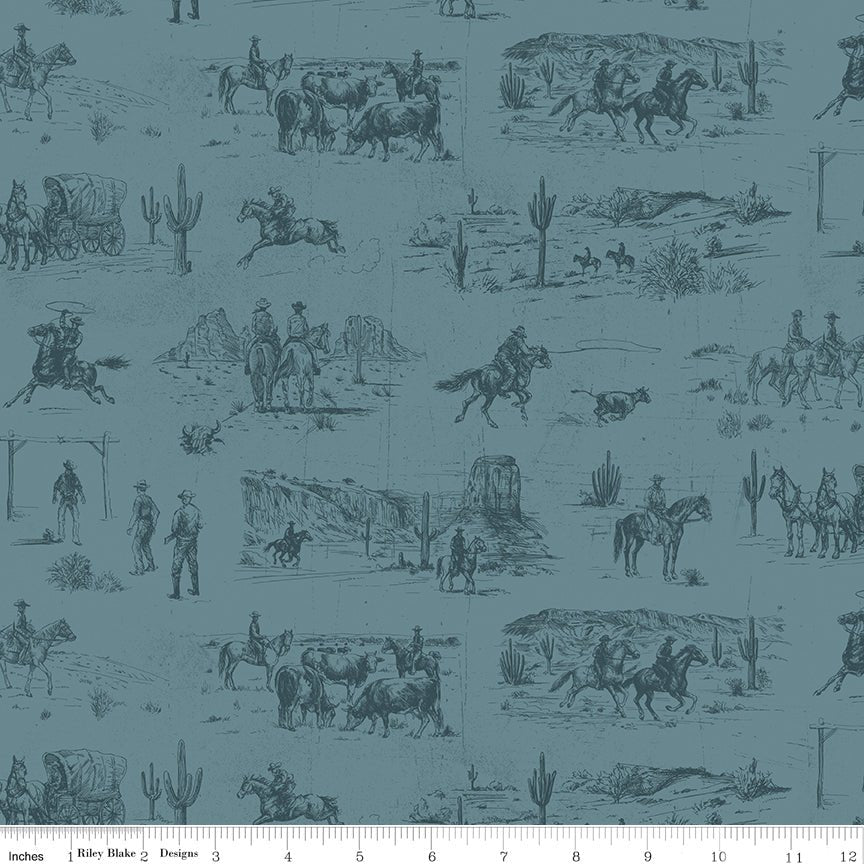 John Wayne American West Main Denim Quilting Cotton by Riley Blake - Ray of Sonshine Design