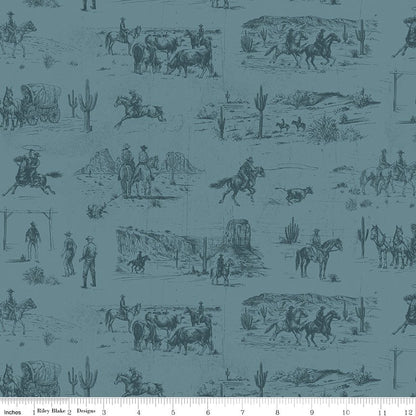 John Wayne American West Main Denim Quilting Cotton by Riley Blake - Ray of Sonshine Design