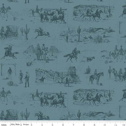 John Wayne American West Main Denim Quilting Cotton by Riley Blake - Ray of Sonshine Design