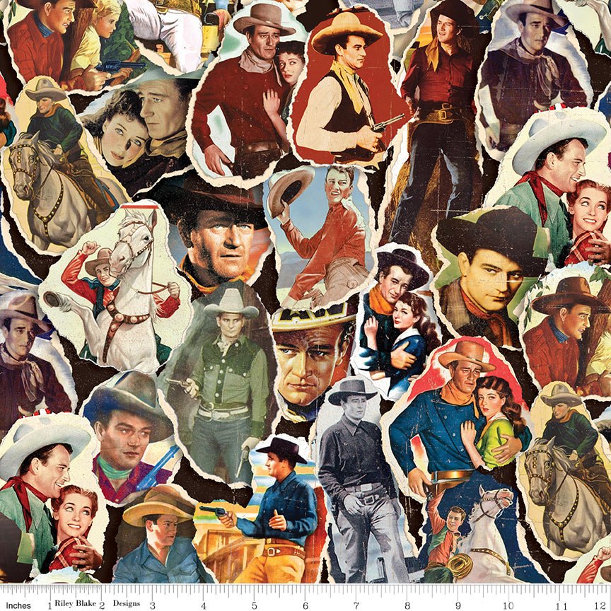 John Wayne American West Poster Print Fabric, Multi — Riley Blake (CD16627 - MULTI) - Ray of Sonshine Design