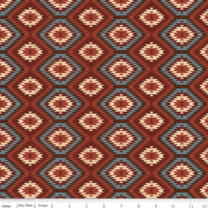 John Wayne American West Southwest Geometric Red - Riley Blake Quilting Cotton by the Yard (C16621 - RED) - Ray of Sonshine Design