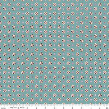 Juju's Petals Calico Teal - Ray of Sonshine Design