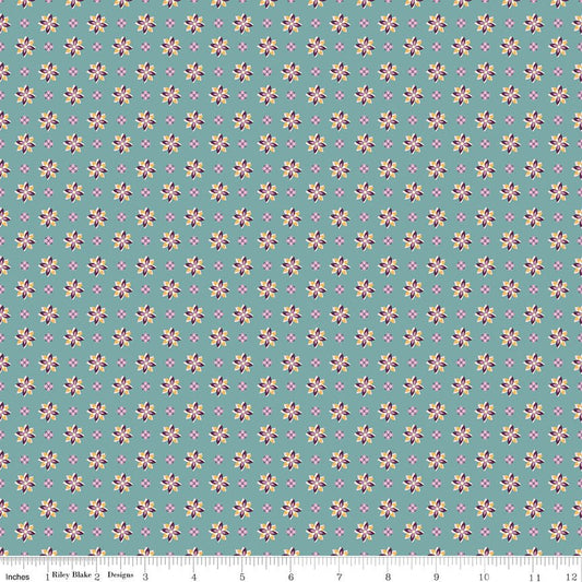Juju's Petals Calico Teal - Ray of Sonshine Design