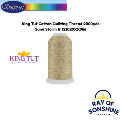 King Tut Cotton Quilting Thread 3 - ply 40wt 2000yds - Sand Storm 121029XX966 - Longarm Thread - Ray of Sonshine Design