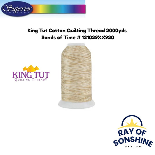 King Tut Cotton Quilting Thread 3 - ply 40wt 2000yds - Sands of Time 121029XX920 - Longarm Thread - Ray of Sonshine Design